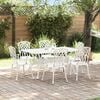 vidaXL Set da Pranzo per Giardino 7 pcs Bianco Alluminio