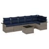 vidaXL Set Divano da Giardino 7 pz Grigio polyrattan