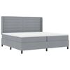 vidaXL Letto a molle con materasso Grigio chiaro 200 x 200 cm Tessuto