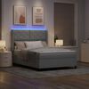 vidaXL Letto a Sorgente LED Grigio chiaro 160 x 200 cm Tessuto