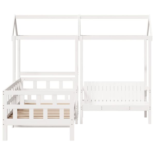 vidaXL Set Dormeuse con Tetto Bianco 80x200 cm Legno Massello di Pino