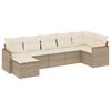 vidaXL Set Divani da Giardino 7 pz con Cuscini Beige in Polyrattan