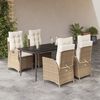 vidaXL Set da Pranzo da Giardino 5 pz con Cuscini Beige in Polyrattan