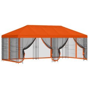 vidaXL Gazebo con pareti laterali 6 x 3 m Arancione