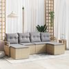 vidaXL Set di divani 6 pcs Beige polyrattan
