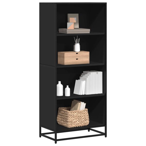 vidaXL Libreria Nera 60x35x139 cm in Truciolato