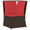 vidaXL Divano angolare da giardino con Cuscini in Polyrattan Marrone