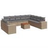 vidaXL Set Divani da Giardino 11 pz con Cuscini Beige in Polyrattan