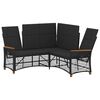 vidaXL Set di Divani Recliner da Giardino Nero 164 x 164 x 112 cm