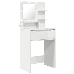 vidaXL Tavoli da Trucco per Camera da Letto con cassetto Bianco Lucido
