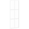 vidaXL Porta Scorrevole Bianca 76x205 cm Vetro Temperato e Alluminio