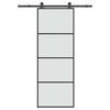 vidaXL Porta Scorrevole con Ferramenta 76x205cm Vetro ESG Alluminio