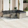 vidaXL Set Divano Giardino 10 pz con Cuscini Grigio Chiaro Polyrattan
