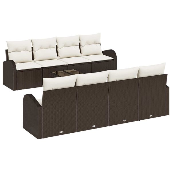 vidaXL Set Divano da Giardino Marrone 55 x 55 x 37 cm polyrattan