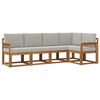 vidaXL Set di divani da esterno 5 pz Grigio Naturale e Chiaro
