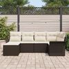 vidaXL Set Divano da Giardino con cuscino 6 pcs Marrone Poly Rattan