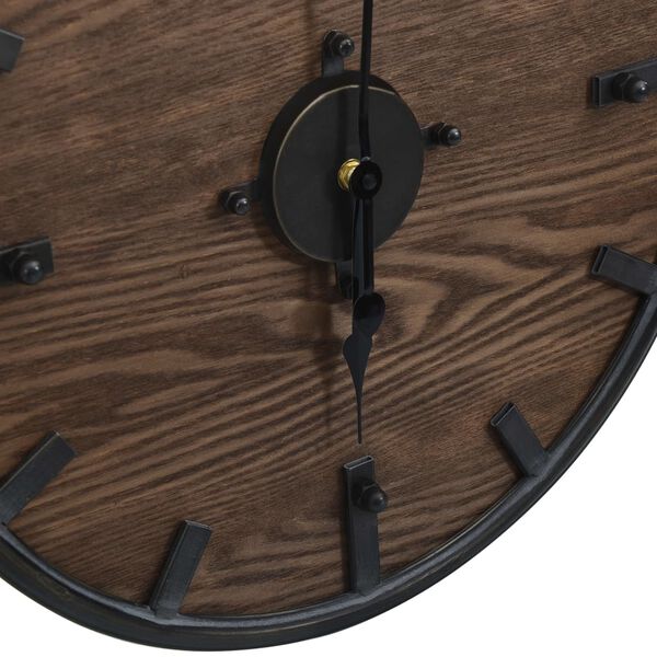 vidaXL Orologio da Parete Marrone e Nero 45 cm in Ferro e MDF