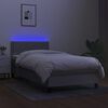 vidaXL Letto a Molle Materasso e LED Grigio Chiaro 100x200 cm Tessuto