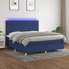 vidaXL Letto a Molle con Materasso e LED Blu 160x200 cm in Tessuto