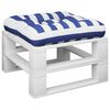 vidaXL Cuscino Pallet Strisce Bianche Blu 60x61,5x10 cm Tessuto Oxford