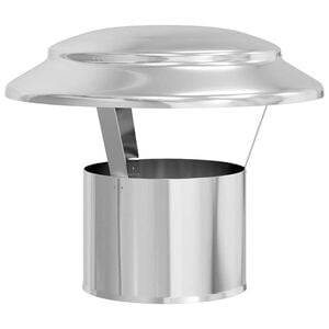vidaXL Copertura per Camino Argento 25 x 25 x 20 cm Acciaio Inox