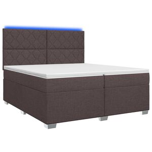 vidaXL Letto box spring con materasso Marrone Scuro 200 x 200 cm