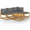 vidaXL Set Divani da Giardino 5 pz con Cuscini in Massello di Acacia