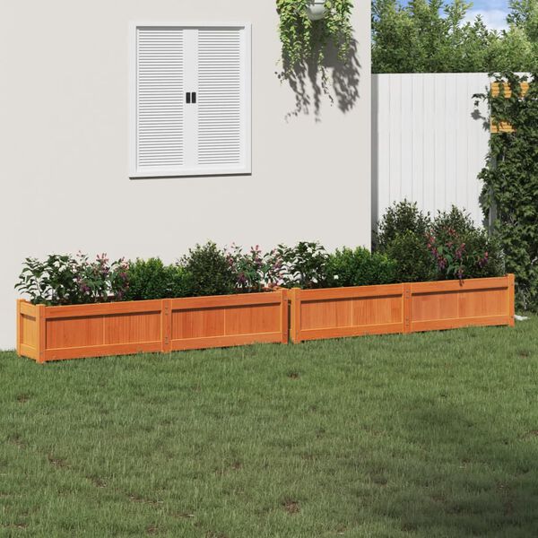 vidaXL Fioriere da Giardino 2pz Marrone Cera Legno Massello di Pino