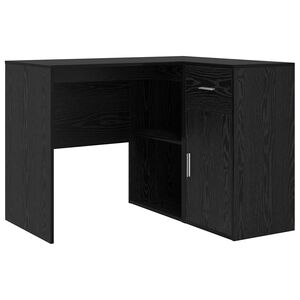vidaXL Scrivania ad angolo con cassetto Rovere Nero 102 x 88 x 75 cm