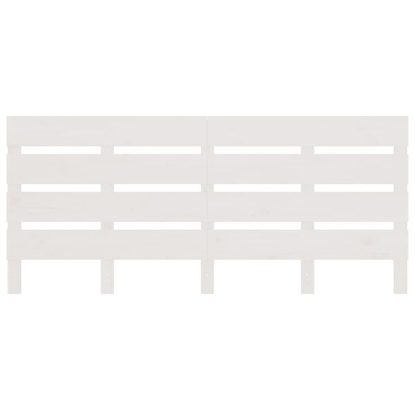 vidaXL Testiera per Letto Bianco 150x3x80 cm in Legno Massello di Pino