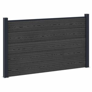 vidaXL Set di Recinzione 180 x 105 cm WPC e Alluminio Nero