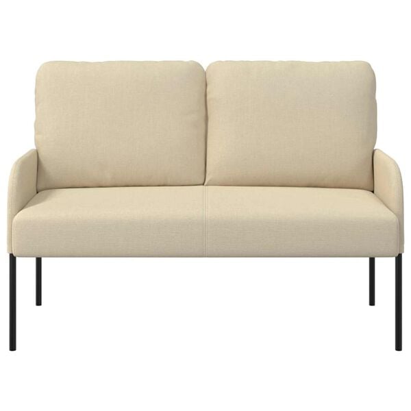 vidaXL Divani con cuscino 110cm Crema Legno compensato