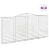 vidaXL Cesti Gabbioni ad Arco 10 pz 400x30x180/200 cm Ferro Zincato