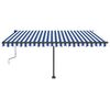 vidaXL Tenda Retrattile Manuale con Palo 450x350 cm Arancione Marrone