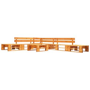 vidaXL Set Divani da Giardino su Pallet 6 pz Marrone ambra in Legno