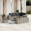 vidaXL Set Divano da Giardino 9 pz con Cuscini Grigio in Polyrattan