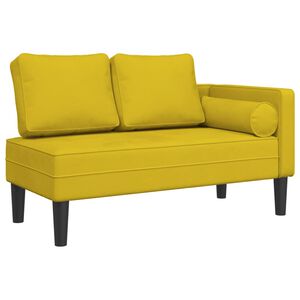 vidaXL Chaise Longue con Cuscini Giallo in Velluto
