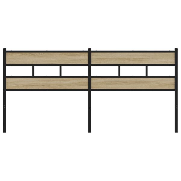 vidaXL Testiera di Ricambio Rovere Sonoma 200 cm in Ferro e Legno Multistrato