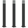 vidaXL Lampade da Terra per Esterni 3pz Nere 110 cm in Alluminio