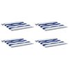 vidaXL Cuscini per Sedia 4 pz Strisce Bianche e Blu 40x40x4 cm Tessuto