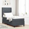 vidaXL Letto a molle con materasso Grigio scuro 80 x 200 cm Velluto