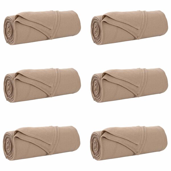 vidaXL Coperte da Pile 6 pcs Cammello 210 x 140 cm Panno