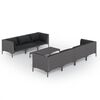 vidaXL Divani da Giardino 8 pz con Cuscini in Polyrattan Grigio Scuro