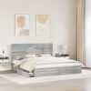 vidaXL Letto con Contenitore con testiera Grigio Sonoma 180 x 200 cm