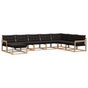 vidaXL Set di divani da esterno 8 pz Bianco e Nero