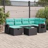 vidaXL Set Divano da Giardino 6 pz con Cuscini Nero in Polyrattan
