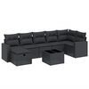 vidaXL Set Divani da Giardino con Cuscini 8 pz Nero in Polyrattan