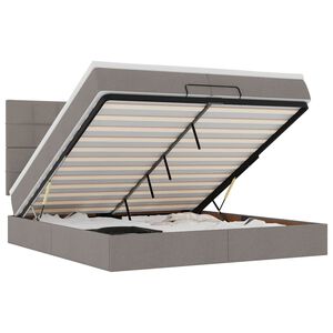 vidaXL Struttura Letto Pouf con Materassi Tortora 200x200 cm Tessuto