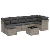 vidaXL Set Divano da Giardino 8 pz con Cuscini Grigio in Polyrattan