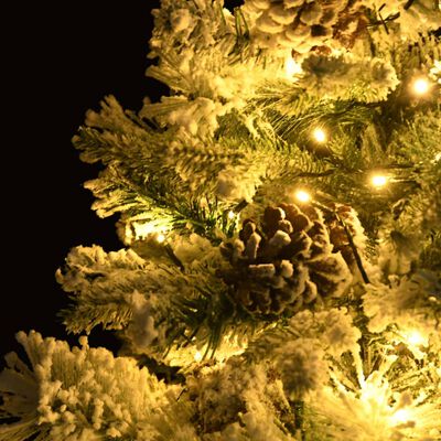 vidaXL Albero di Natale Innevato Preilluminato Pigne 150cm in PVC e PE